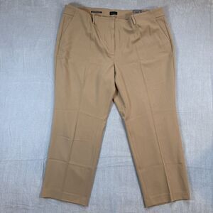 Talbots NWT 22W Classic Tan Southampton Straight Leg Ankle Dress Pants $149